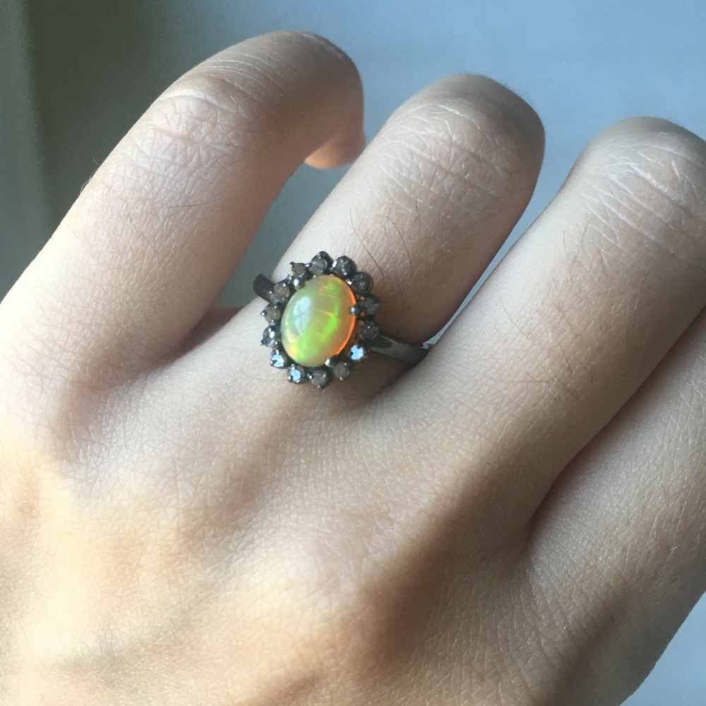 Adornia Opal and Diamond Ring
